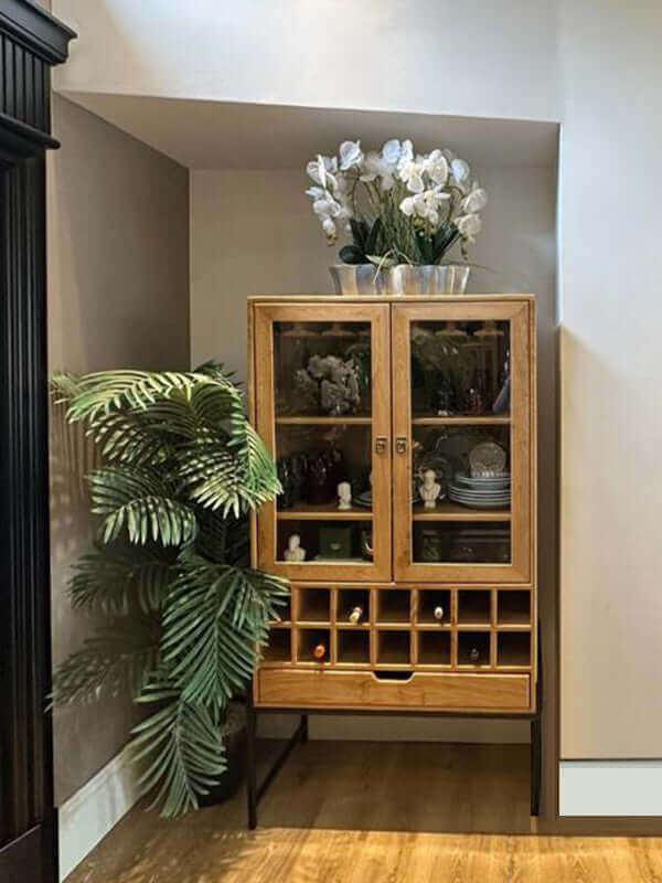 Bordeaux Pine Wood Wine Cabinet