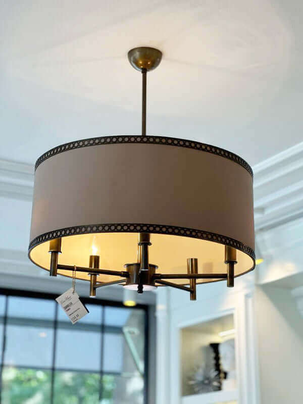 Victoria Round Fabric Pendant Light