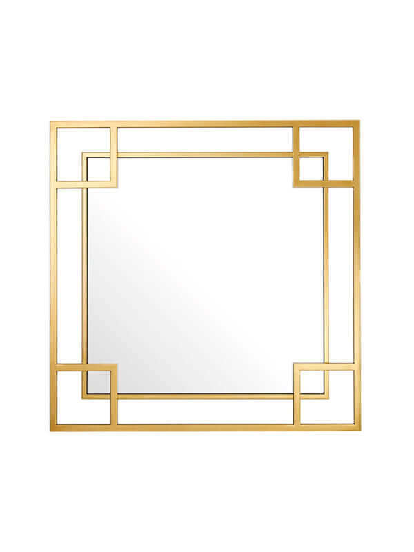 Rectangle Modern Brass Mirror