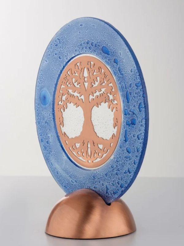 Copper on Glass Sacred Geometry Object – Mystical Décor Accent - Tree of Life