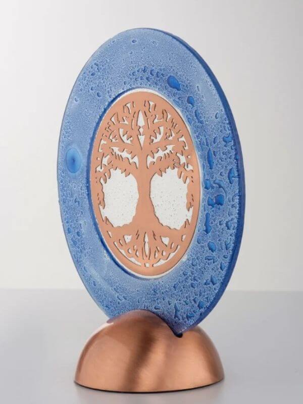 Copper on Glass Sacred Geometry Object – Mystical Décor Accent - Tree of Life