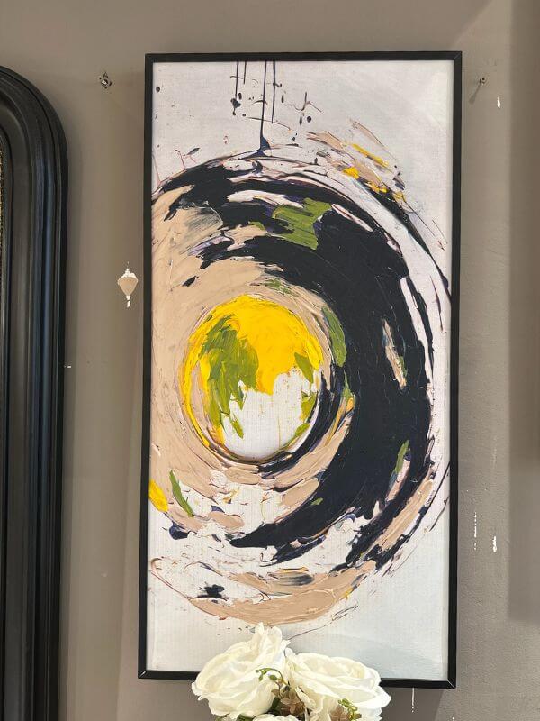 Energy Ring – Abstract Oil Painting on Canvas with Black Metal Frame