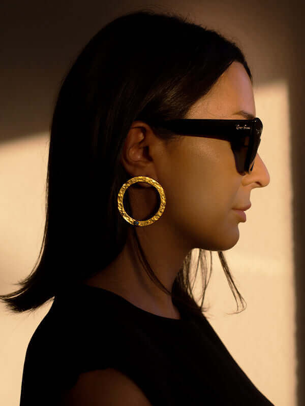 Lydia Handmade Brass Hoop Earrings