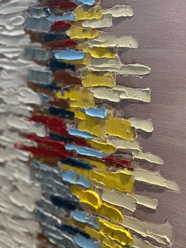 Colors of Rhythm – Abstract Oil Painting on Canvas with Black Metal Frame