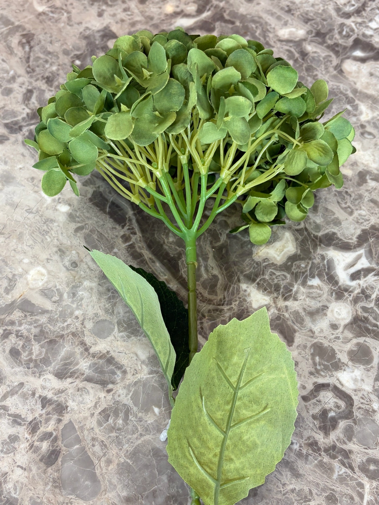 Artificial Hydrangea Stem, Green