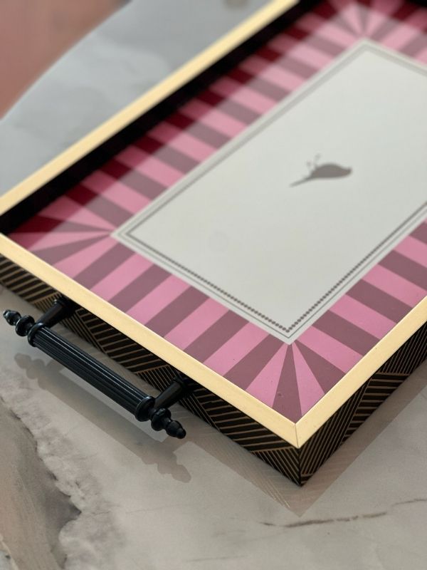 Bird Patterned Decorative Serving Tray