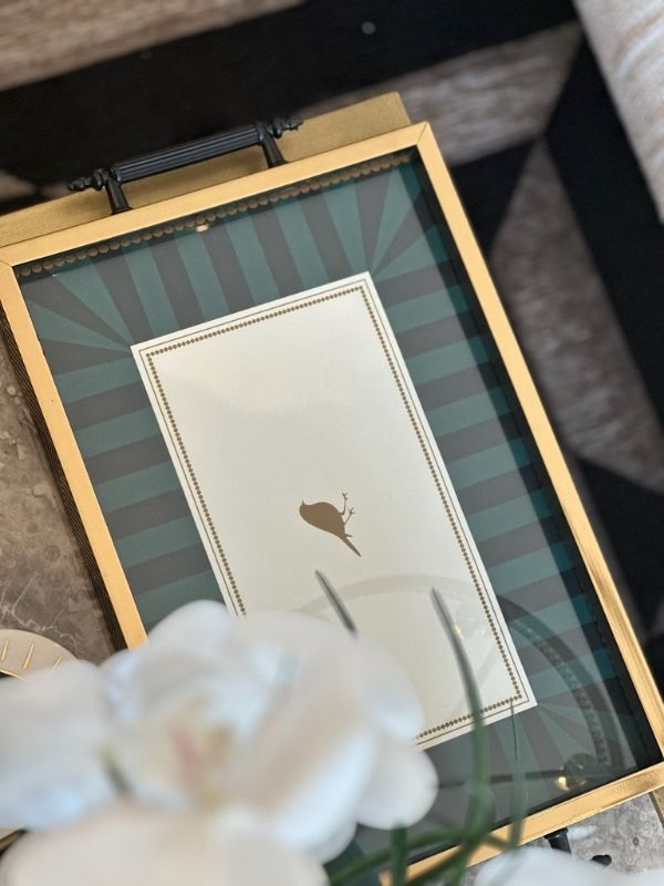 Bird Patterned Decorative Serving Tray