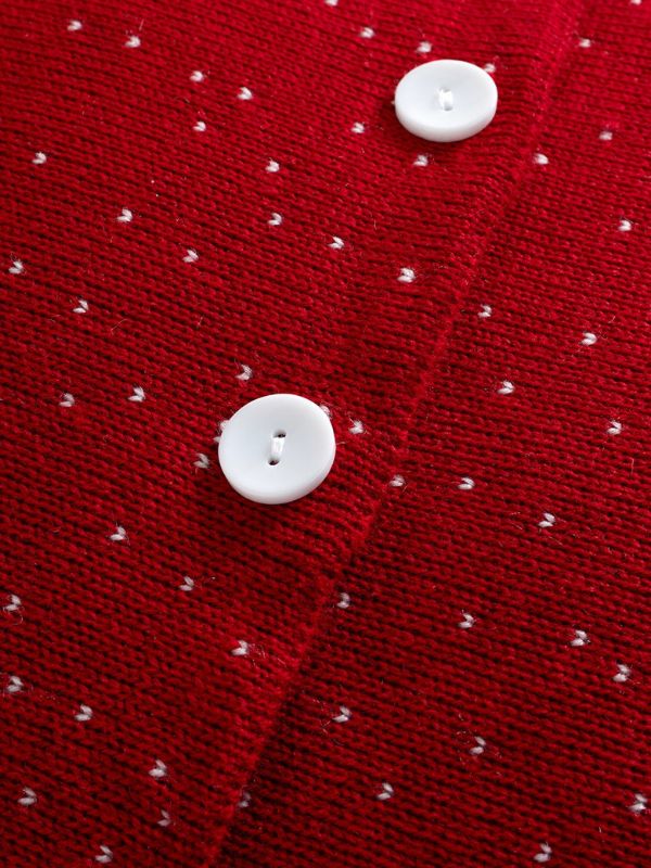 Nordic Reindeer Knit Cushion – Red (45x45 cm)