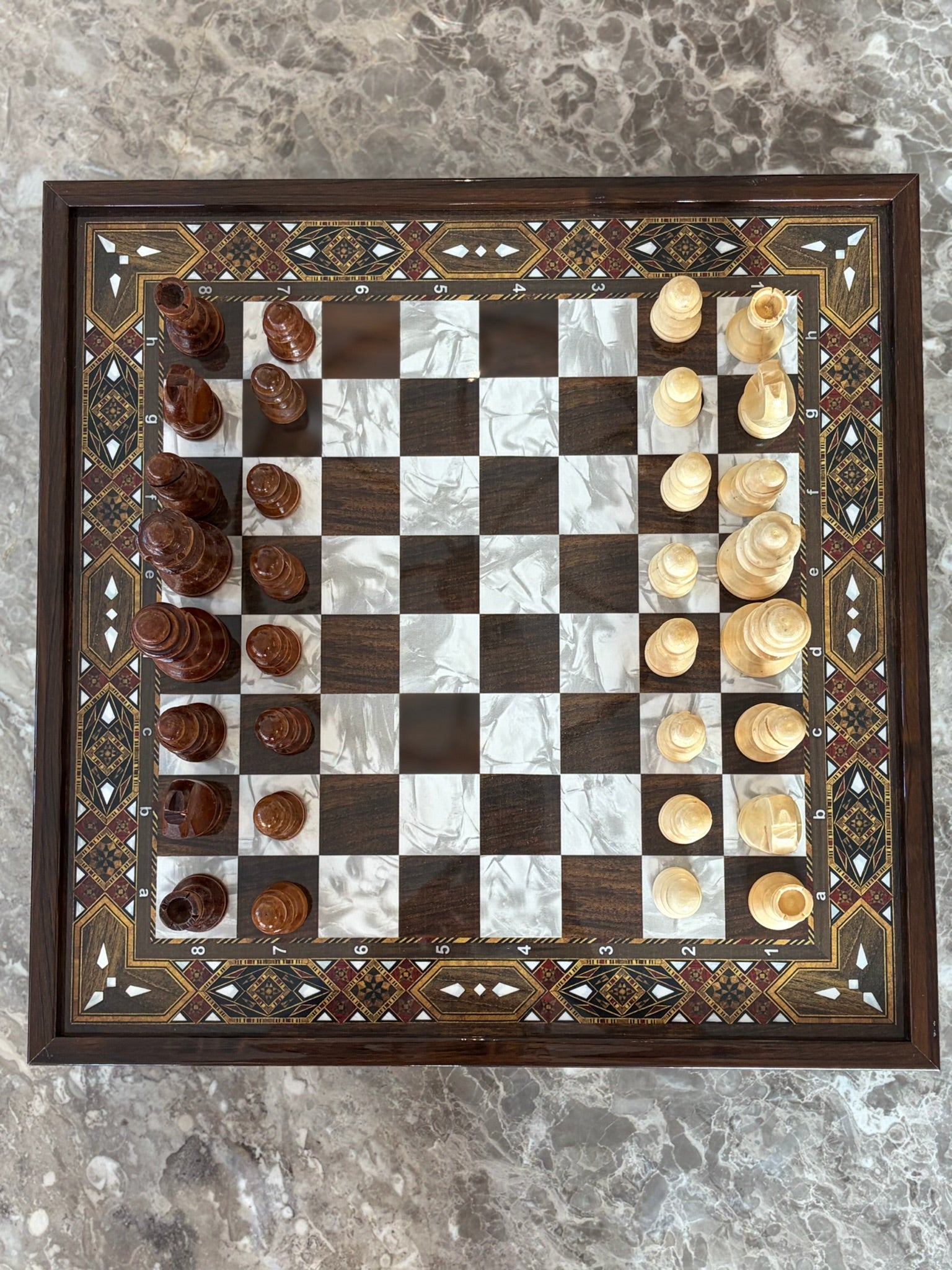 Classic Inlay Wooden Chess Set