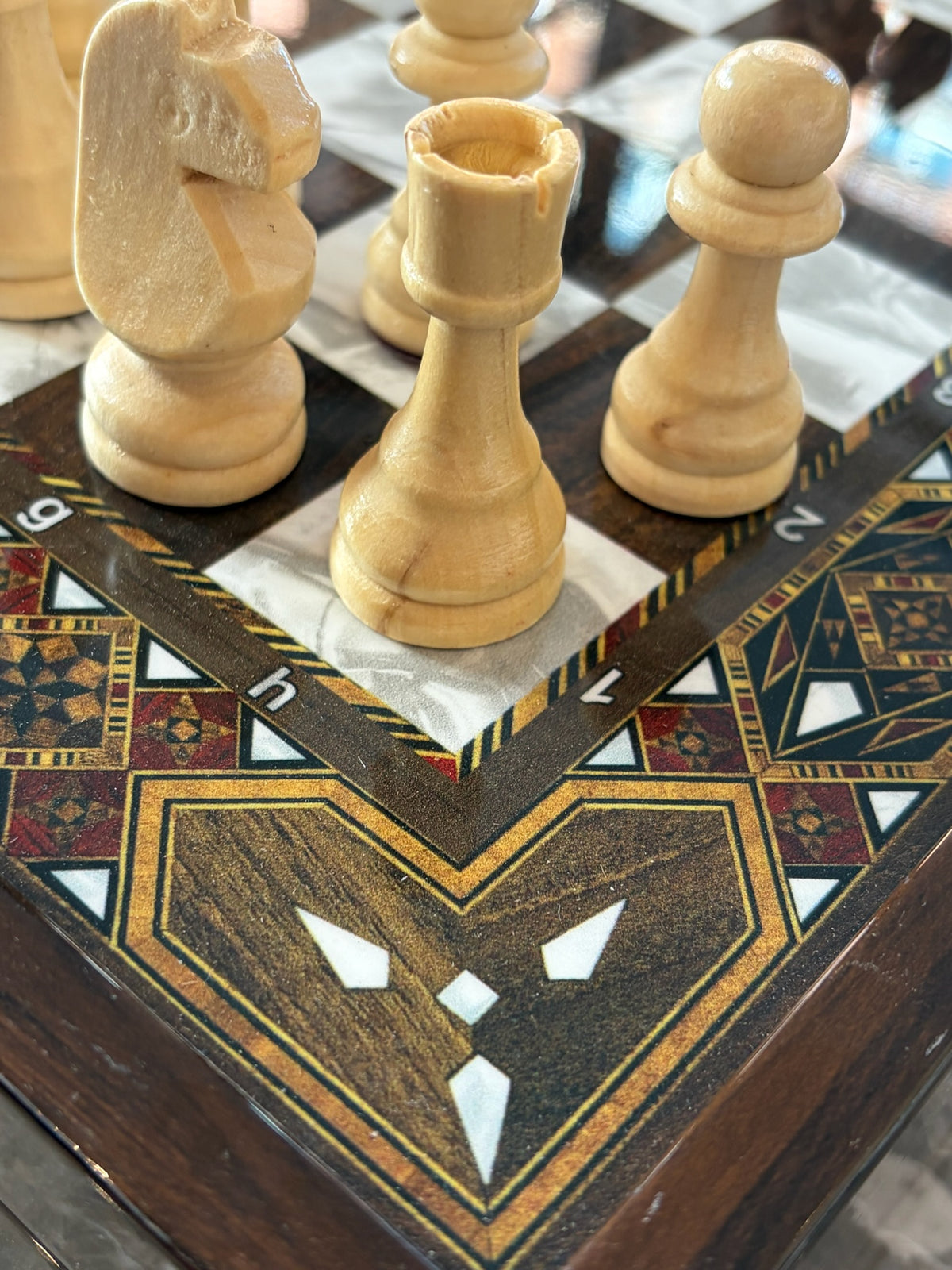Classic Inlay Wooden Chess Set