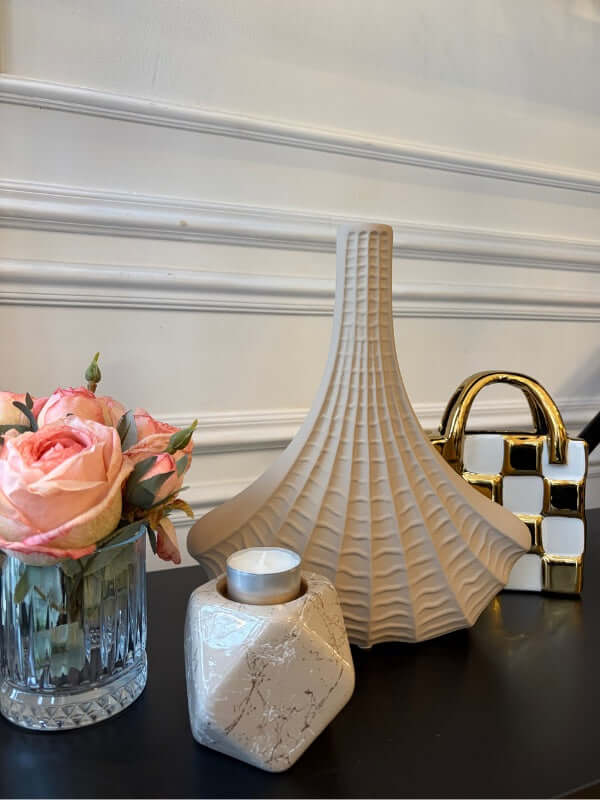 Decorative Firuze Triangle Ceramic Vase