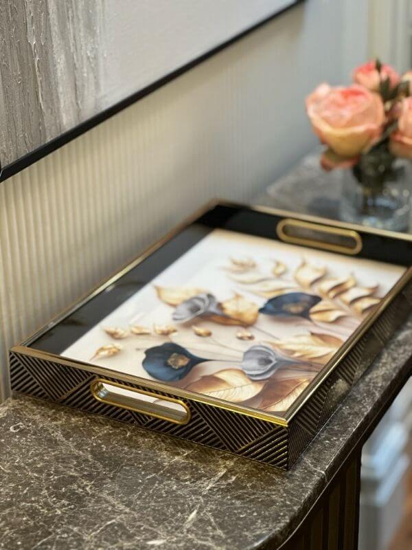 Decorative Floral Serving Tray