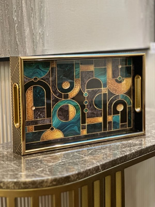 Decorative Geometric Serving Tray