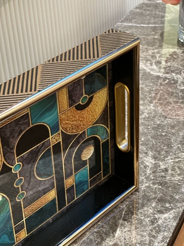 Decorative Geometric Serving Tray