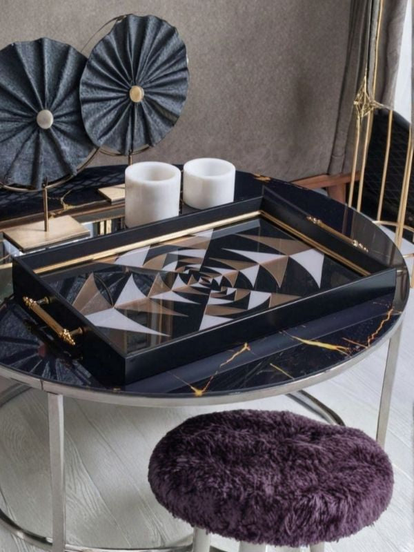 Decorative Glass Serving & Presentation Tray