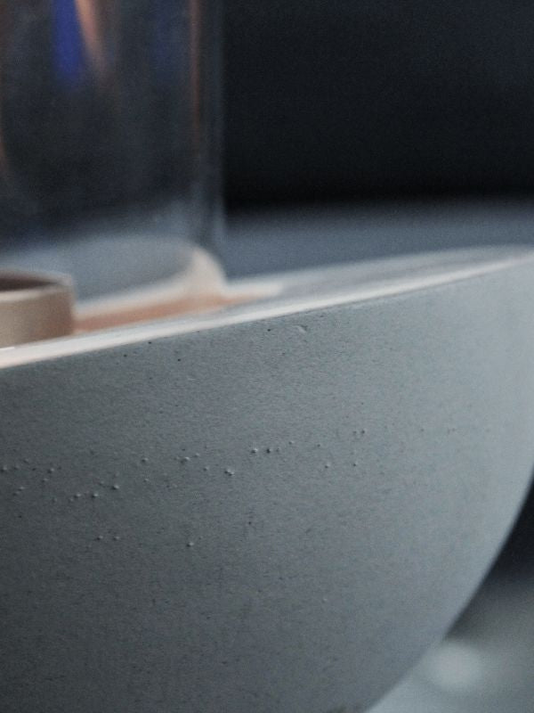 Decorative Glass-Topped Concrete Fireplace – Stylish Miniature Hearth Accent