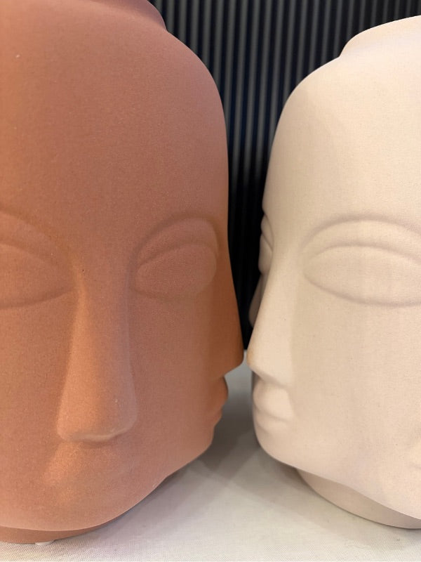 Decorative Sculptural Face Ceramic Vase