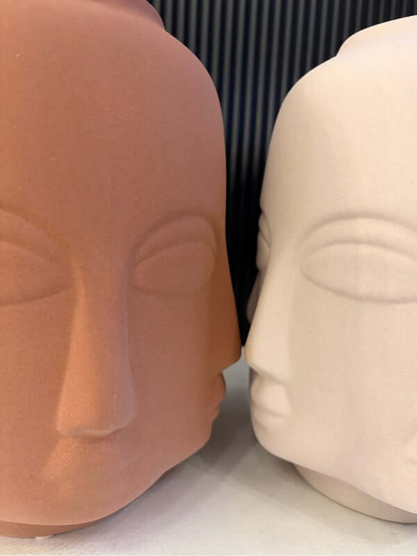 Decorative Sculptural Face Ceramic Vase