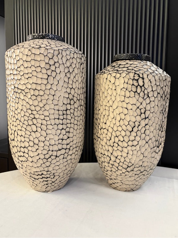 Decorative Stone Texture Ceramic Vase | Small & Big
