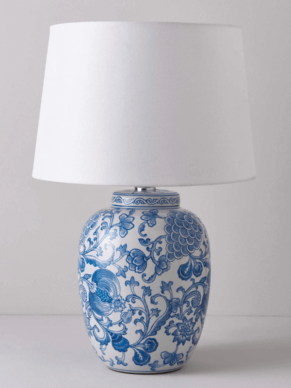Delia Blue Blanc Porcelain Lampshade