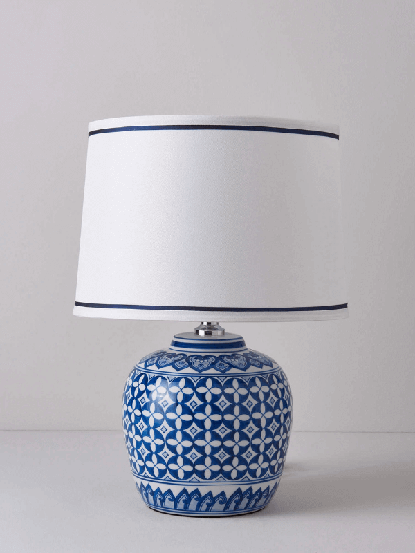 Elena Blue Blanc Porcelain Lampshade