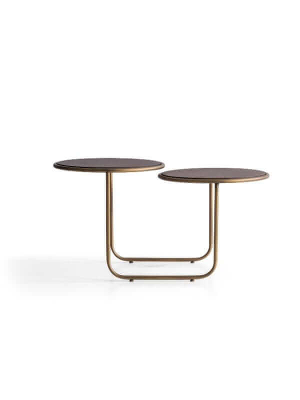 HILSON BRASS AND WOOD COFFEE TABLE