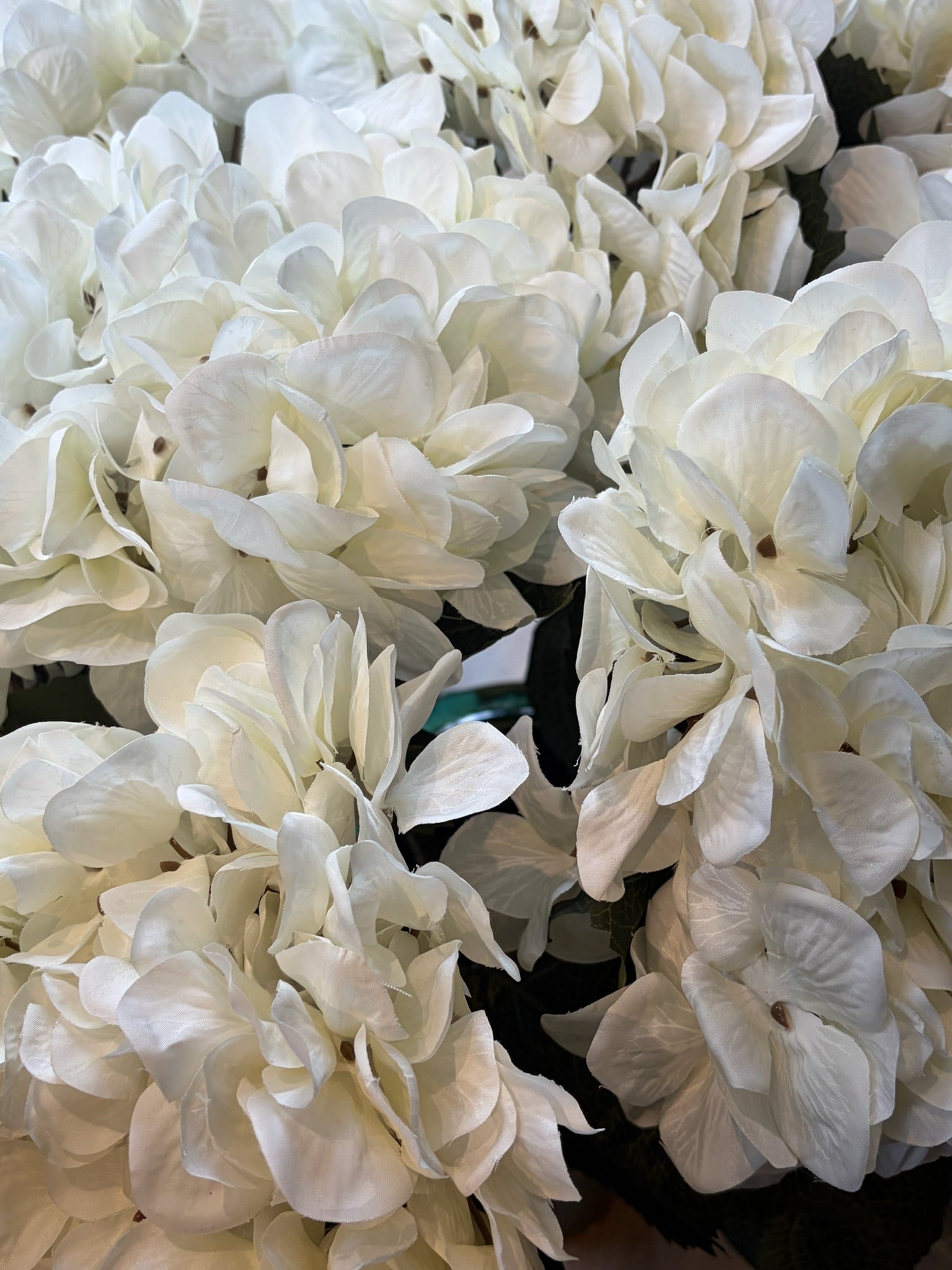 Large Artificial Hydrangea Stem, White