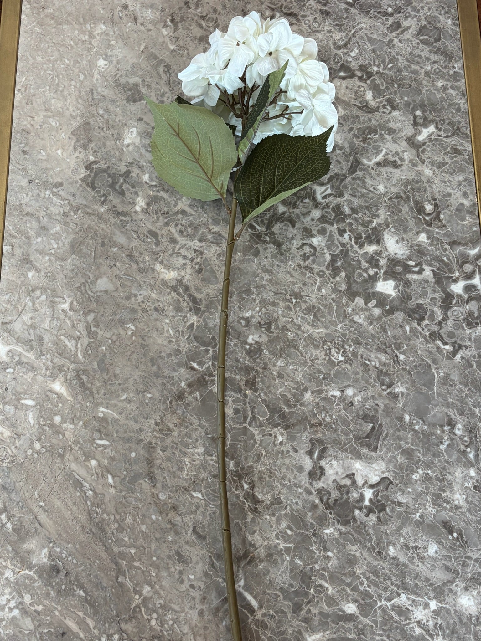 Large Artificial Hydrangea Stem, White