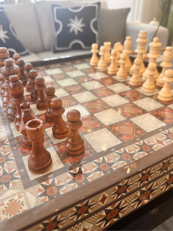 Luxury VIP Chess Set Hatem – Ornate Wooden Game Board