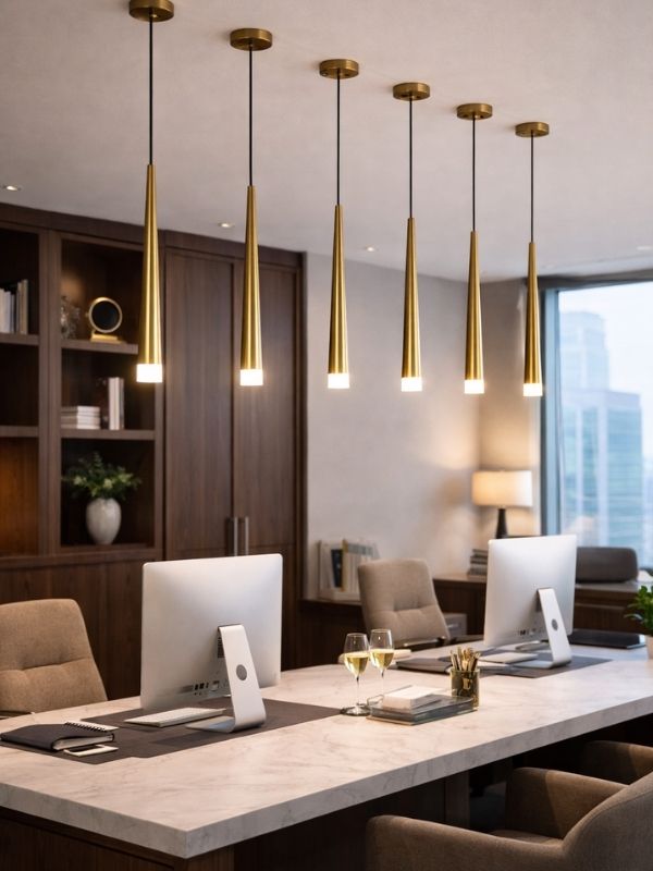 Modern Polished Brass Chandelier