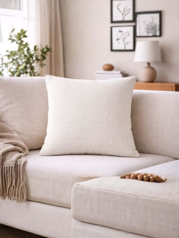 Off-White Decorative Cushion | 45×45 cm