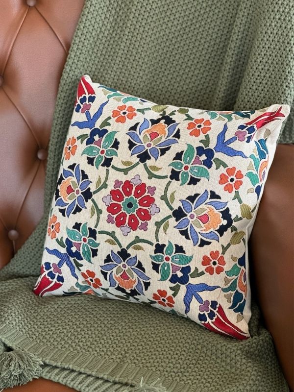 Ottoman Blossom Gobelin Cushion – 41x41 cm