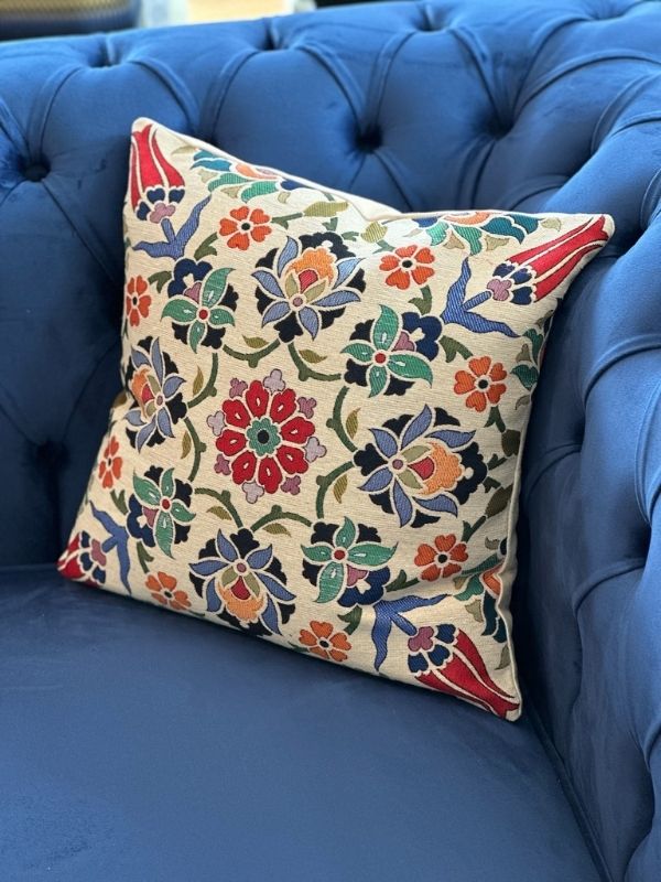 Ottoman Blossom Gobelin Cushion – 41x41 cm