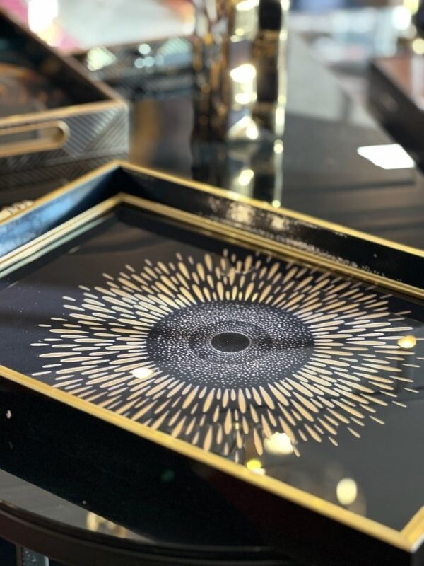 Serving & Presentation Tray - Black & Gold