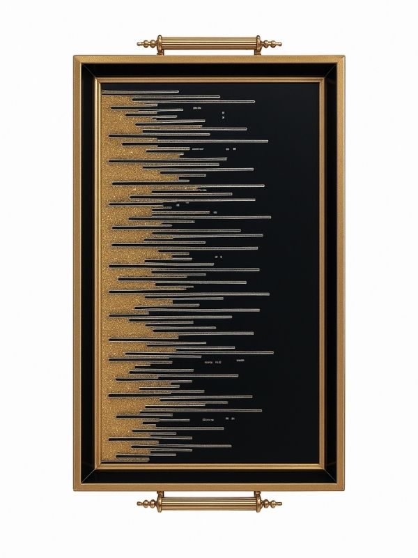 Serving & Presentation Tray - Black & Gold