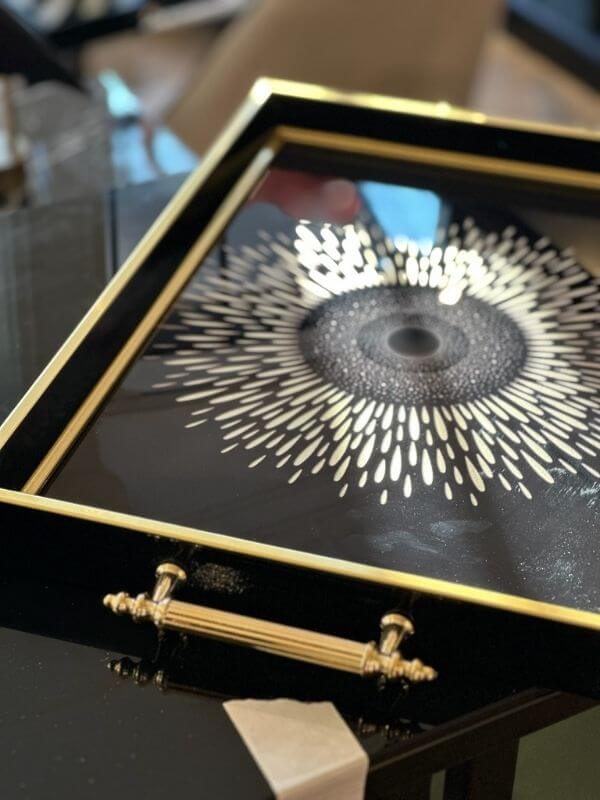 Serving & Presentation Tray - Black & Gold