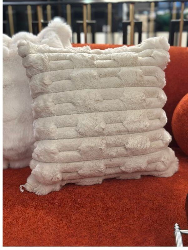 Stone Color Plush Throw Pillow Cover