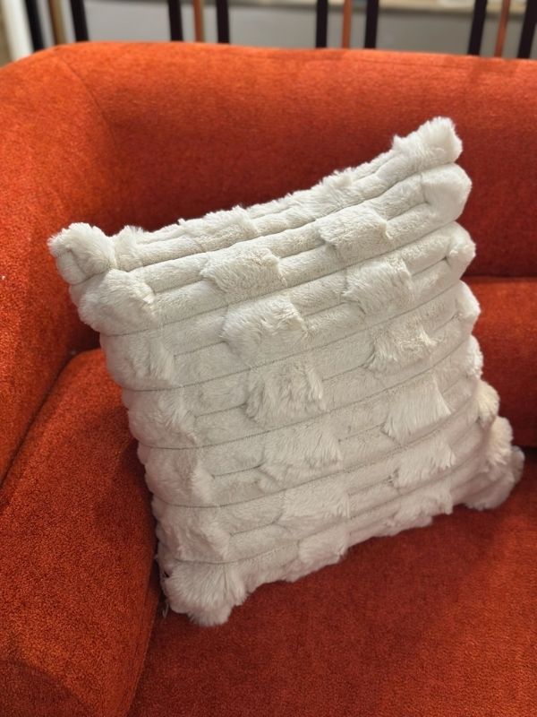 Stone Color Plush Throw Pillow Cover – Soft Textured Cushion Cover (45 × 45 cm)