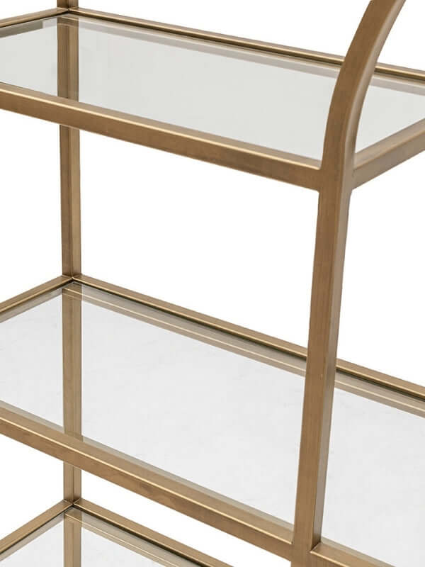 TWIN ARCHED BRASS BOOKSHELF