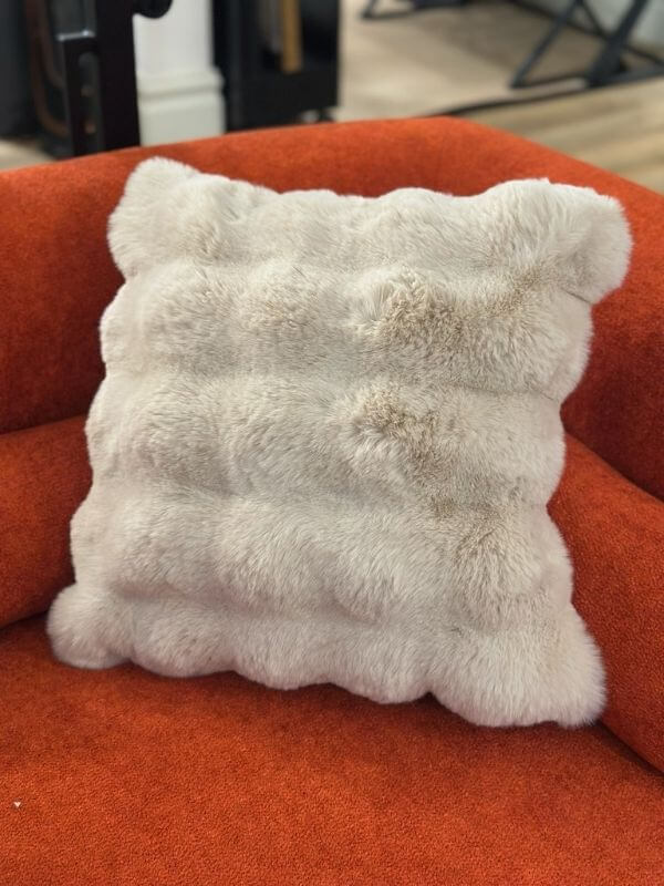 Taupe Faux Fur Throw Pillow Case