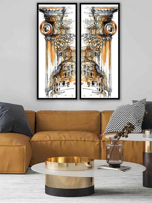 The Birth of Civilizations – Framed Glass Wall Art with Black Metal Frame