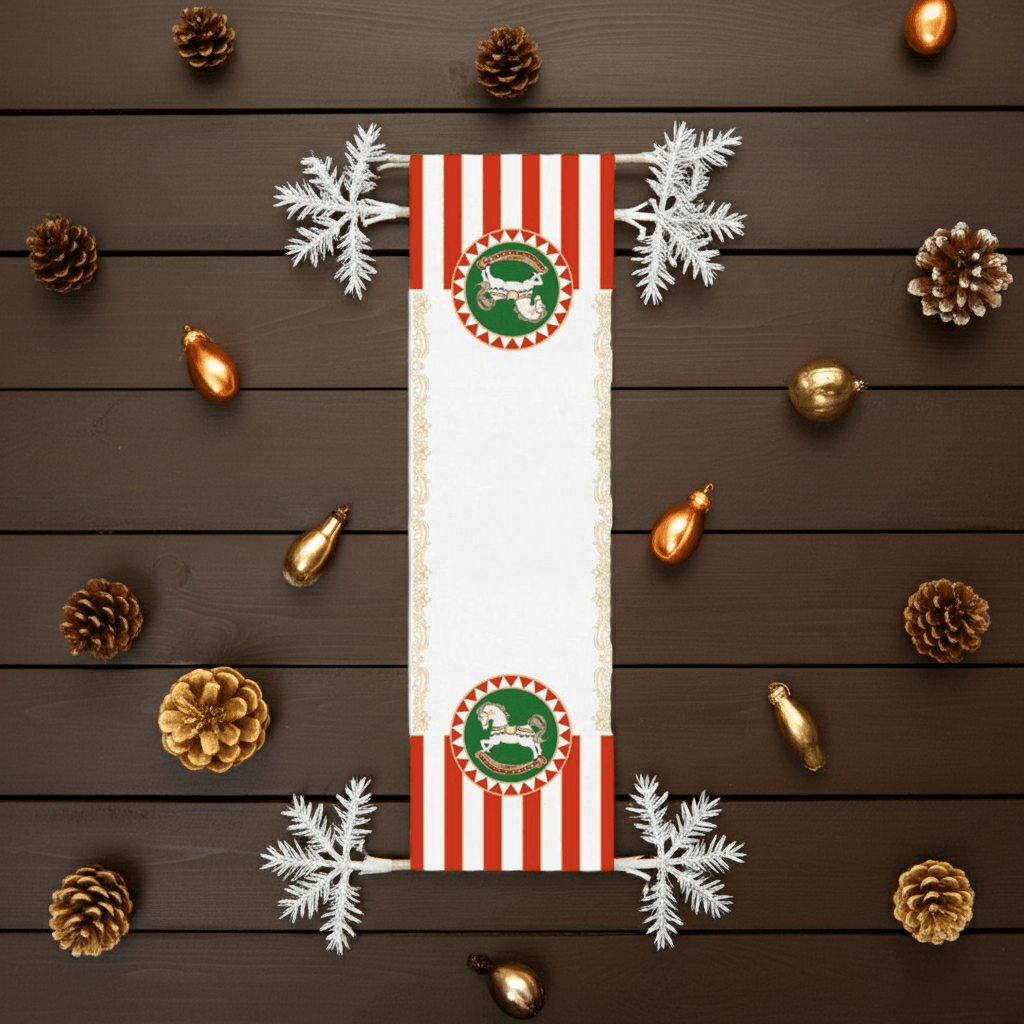 Festive Rocking Horse Christmas Runner