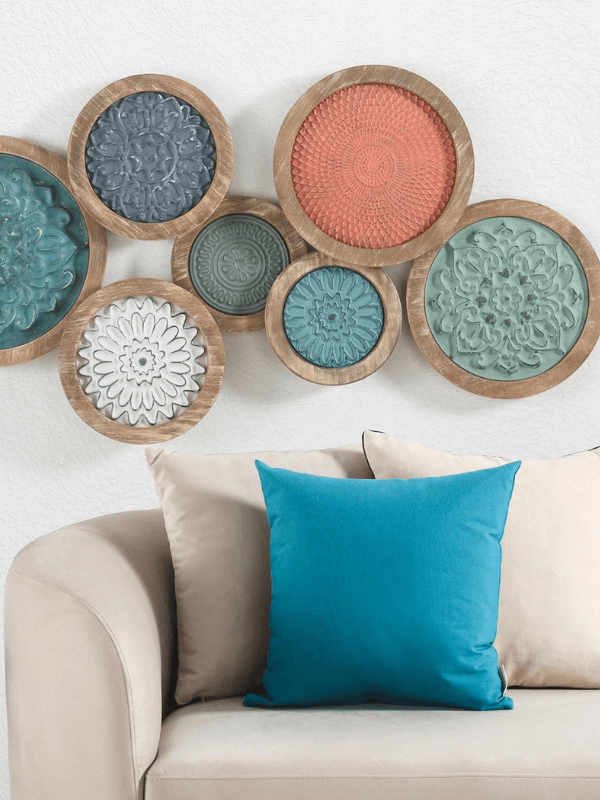 Bohemian Wood Decorative Wall Plate – Artisanal Boho Wall Art