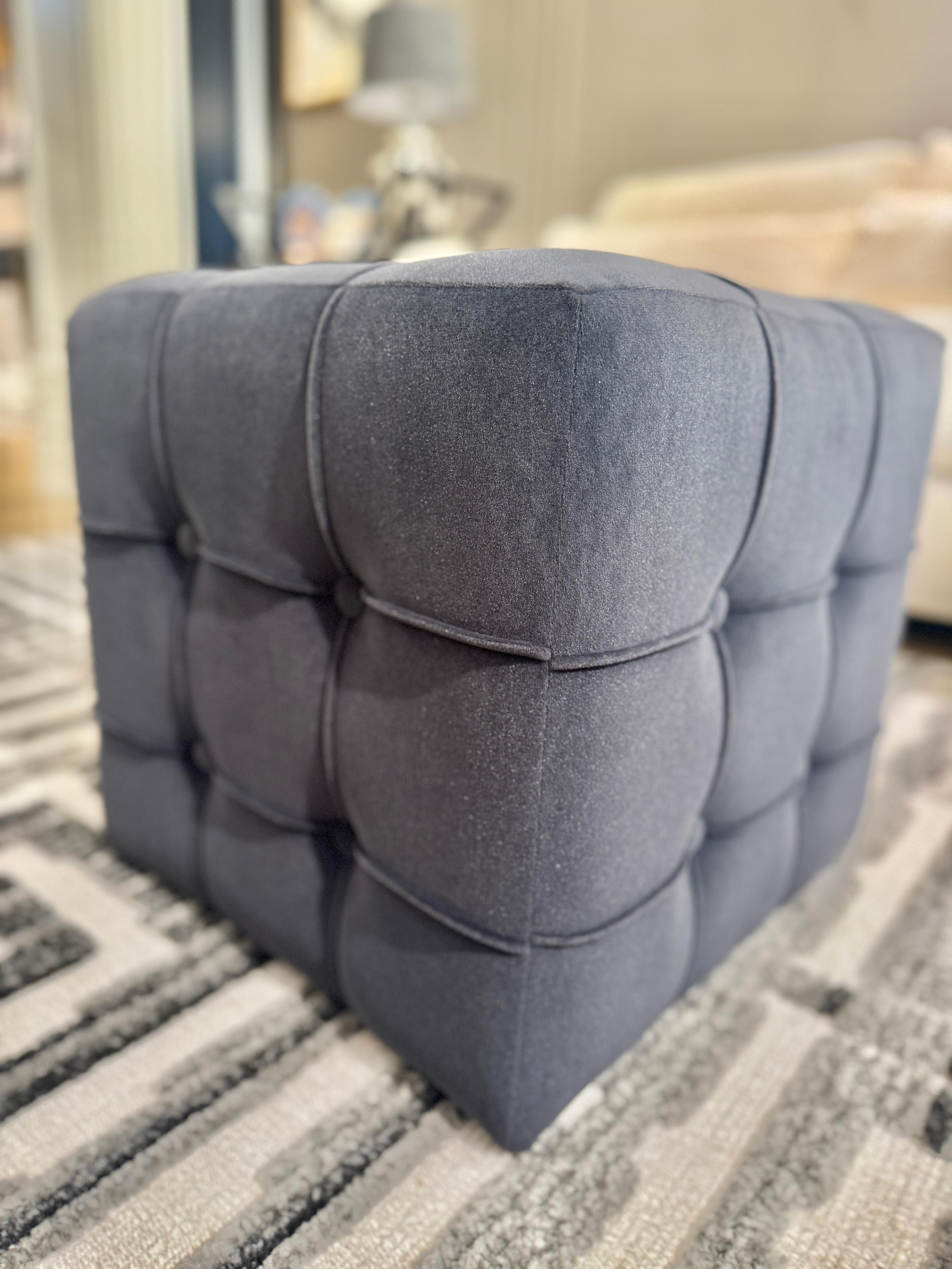 Velvet Cube Ottoman – Chic & Versatile Accent