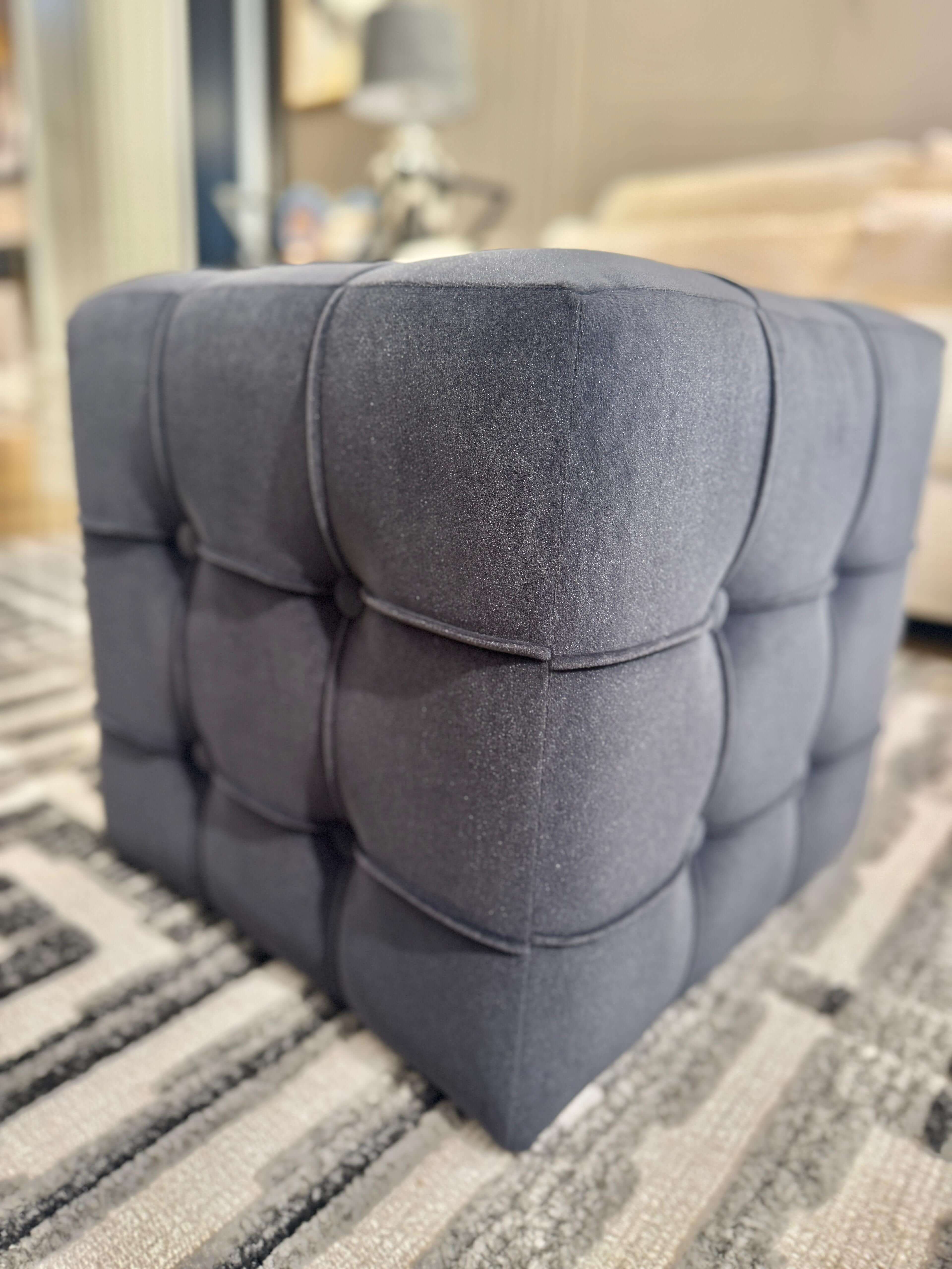 Velvet Cube Ottoman – Chic & Versatile Accent