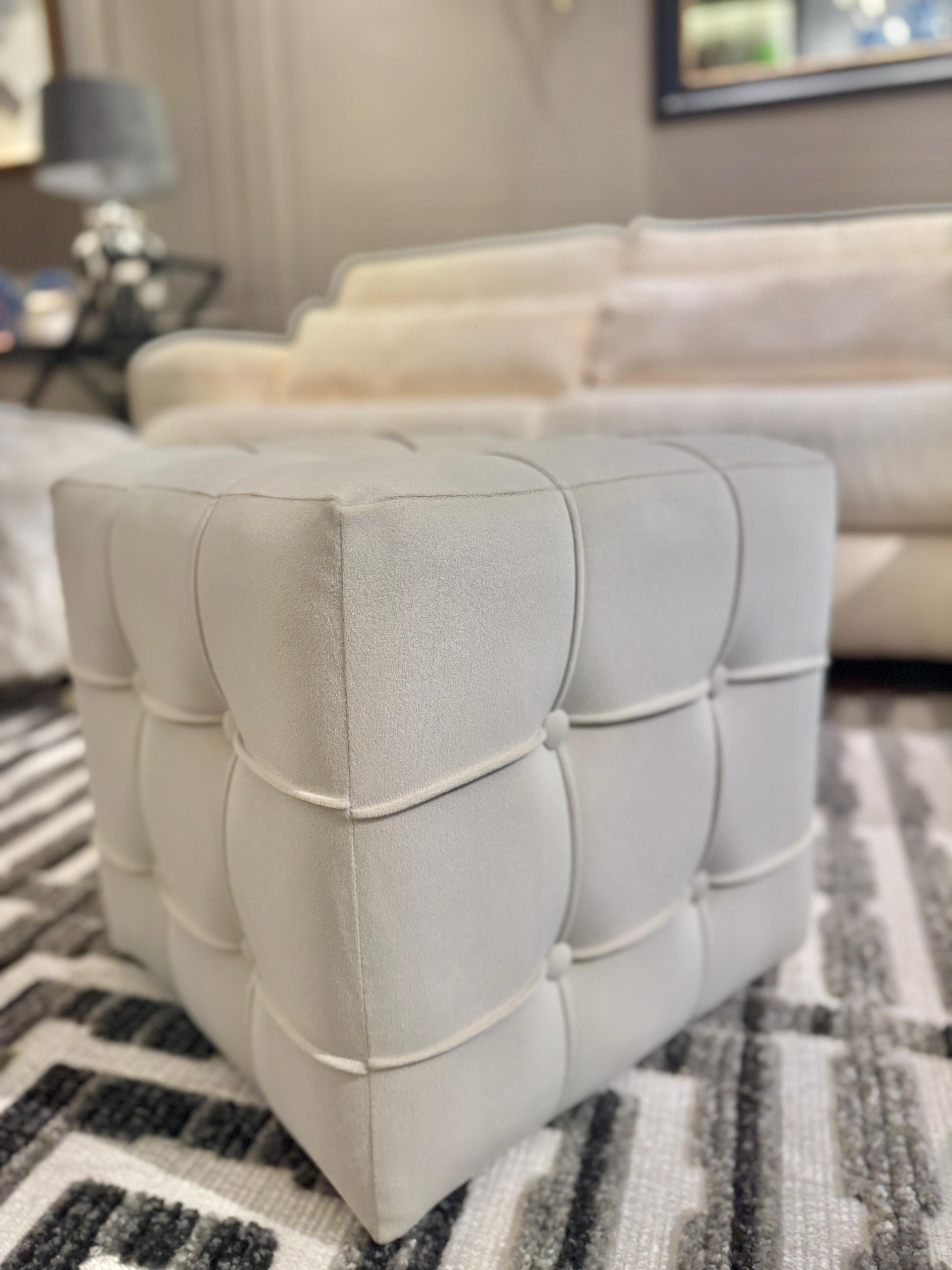 Velvet Cube Ottoman – Chic & Versatile Accent