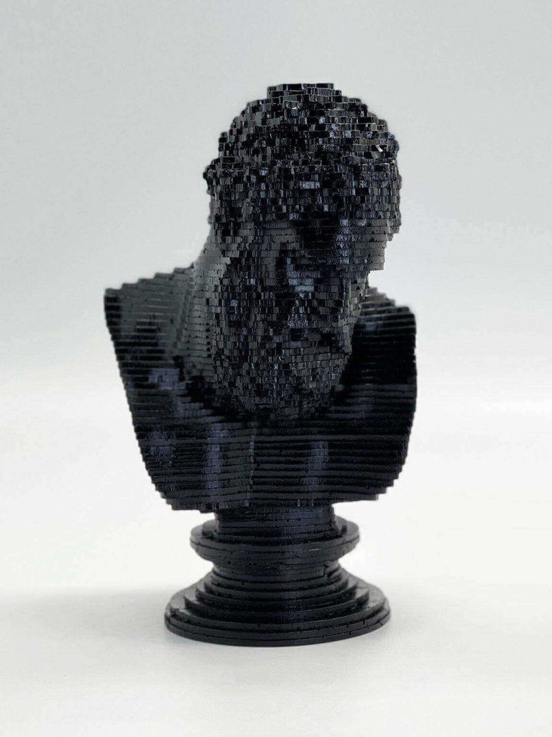 Black Painted Zeus Pop Art Sculpture Bust - MottoBase