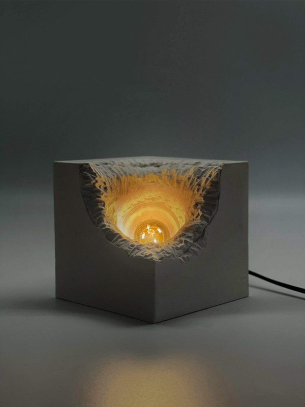 Concrete Cavern Sculpture Lamp - MottoBase
