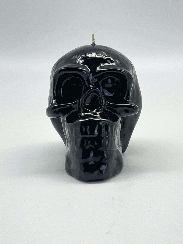 Glossy Black Skull Candle - MottoBase