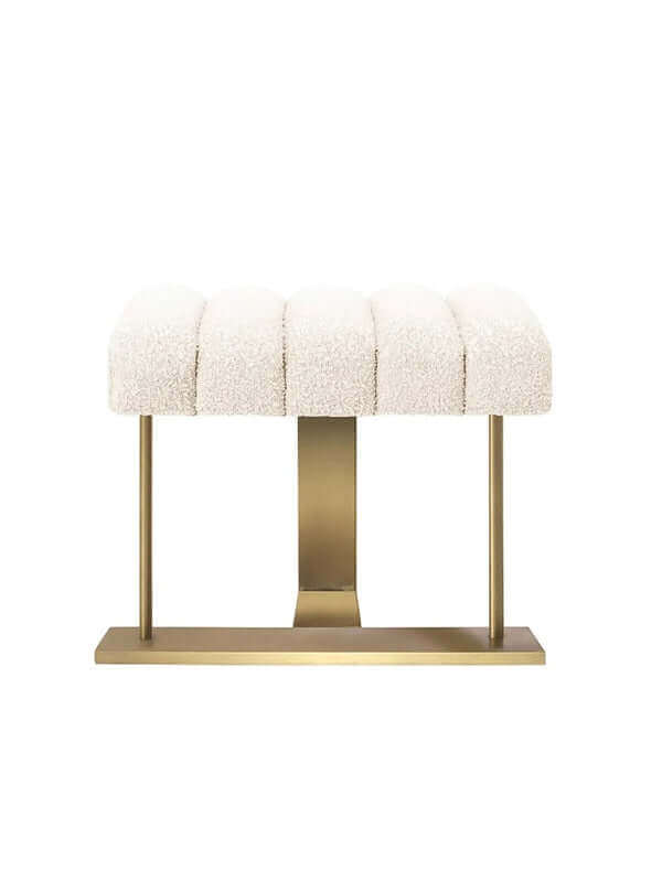 TEDDY POUF WITH GOLD LEG DETAIL
